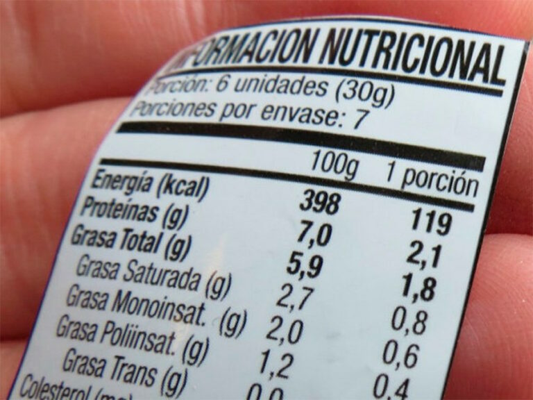 etiquetado nutricional